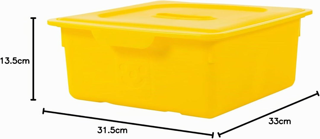 Iris Ohyama, Kunststoff-Aufbewahrungsbox für Kinder, 2er-Set, 10 l, BPA-frei -KDL-330 ? Gelb, stapel