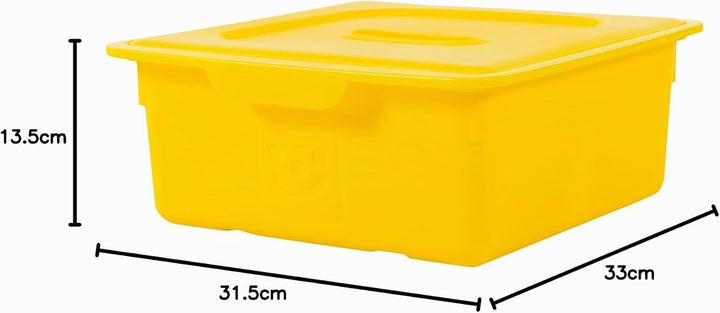Iris Ohyama, Kunststoff-Aufbewahrungsbox für Kinder, 2er-Set, 10 l, BPA-frei -KDL-330 ? Gelb, stapel