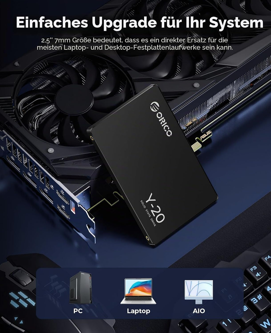 ORICO 128G SSD SATA III 6Gb/s, 2.5“ Interne Solid State Festplatte, bis zu 500MB/s, Kompatibel mit L
