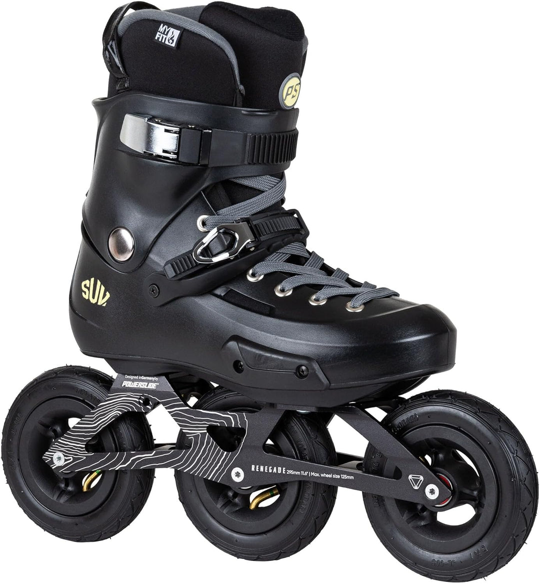 Powerslide SUV Inline Skate Zoom Renegade 125, fürOff-Road und Training, für Damen und Herren 43-44,