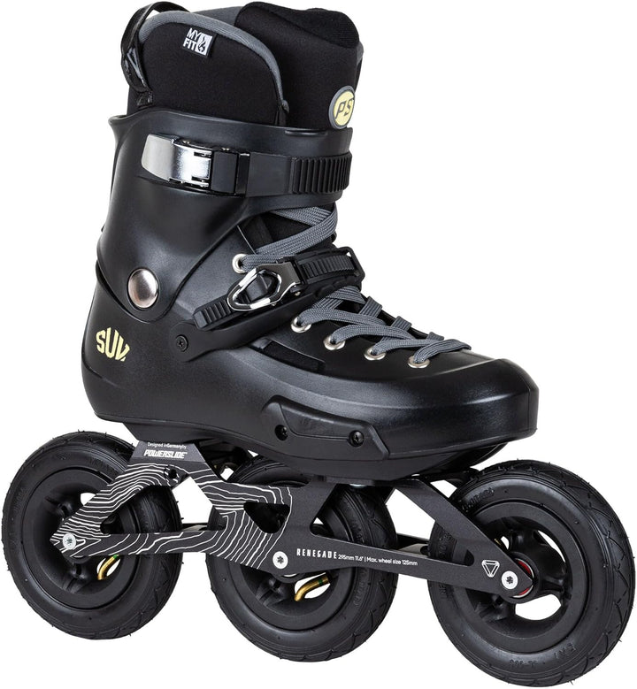 Powerslide SUV Inline Skate Zoom Renegade 125, fürOff-Road und Training, für Damen und Herren 43-44,