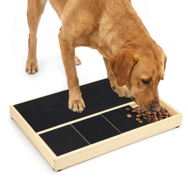 Kratzbrett für Hunde mit Leckerlibox 35x25x3cm | Holz, Krallenschleifer Alternative