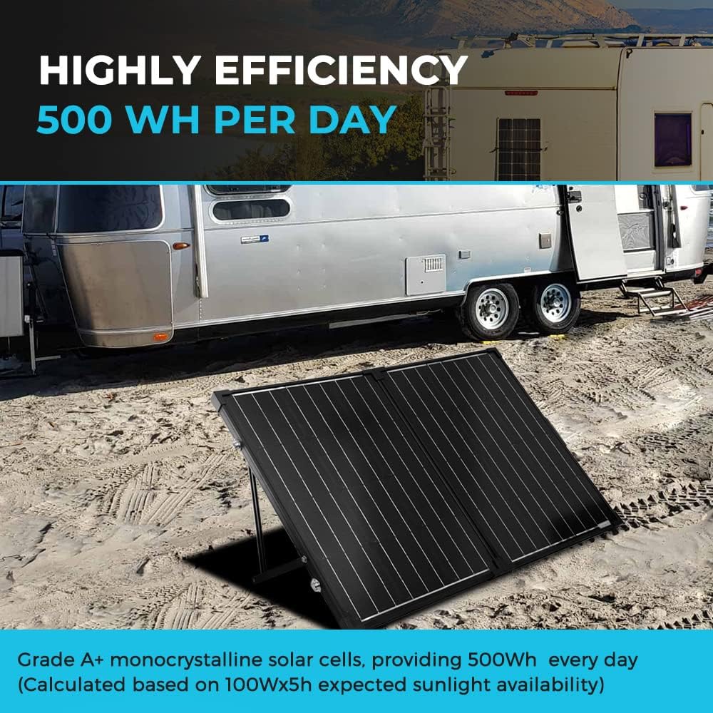 Renogy 100W 12V Mono Solarkoffer Wasserdicht 20A Solarregler LCD für Wohnmobil Camper Boot 100W Pane