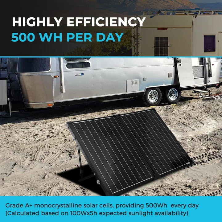 Renogy 100W 12V Mono Solarkoffer Wasserdicht 20A Solarregler LCD für Wohnmobil Camper Boot 100W Pane