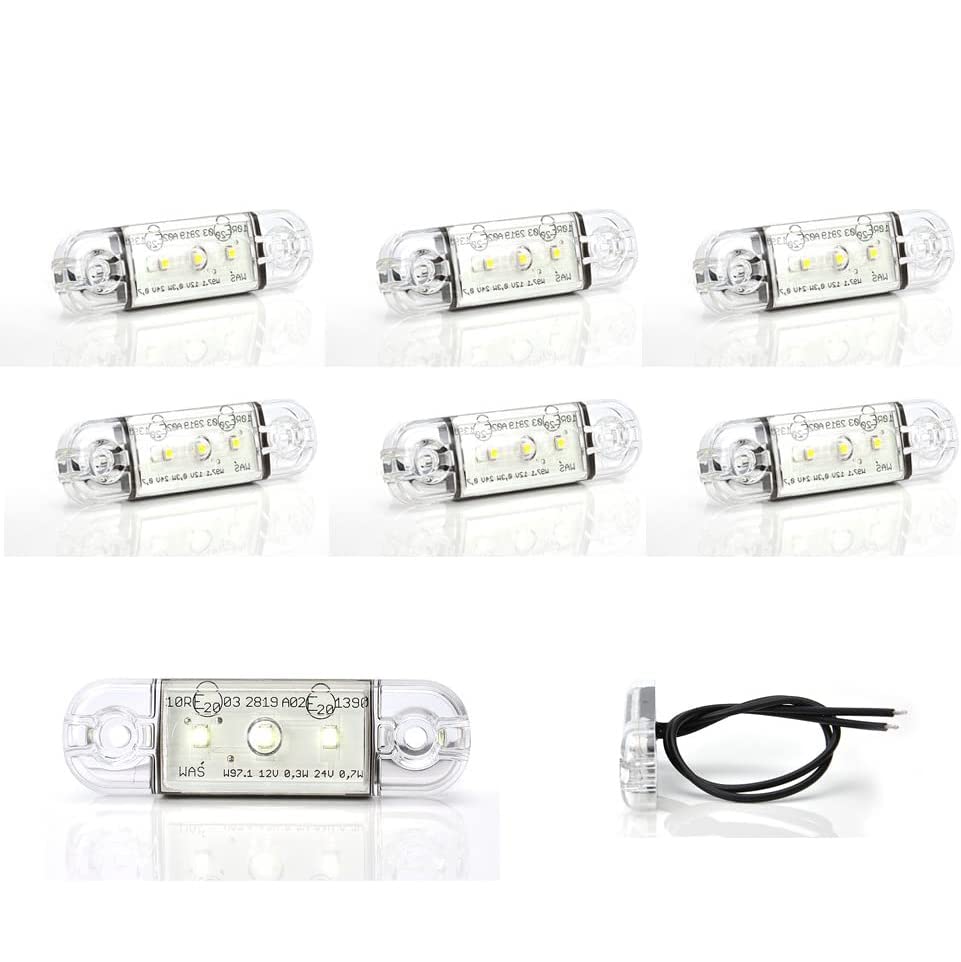 WAS IST WAS LED-Martin® 6er Sparset Umrissleuchte Weiss 12/24V Begrenzungsleuchte Positionsleuchte d