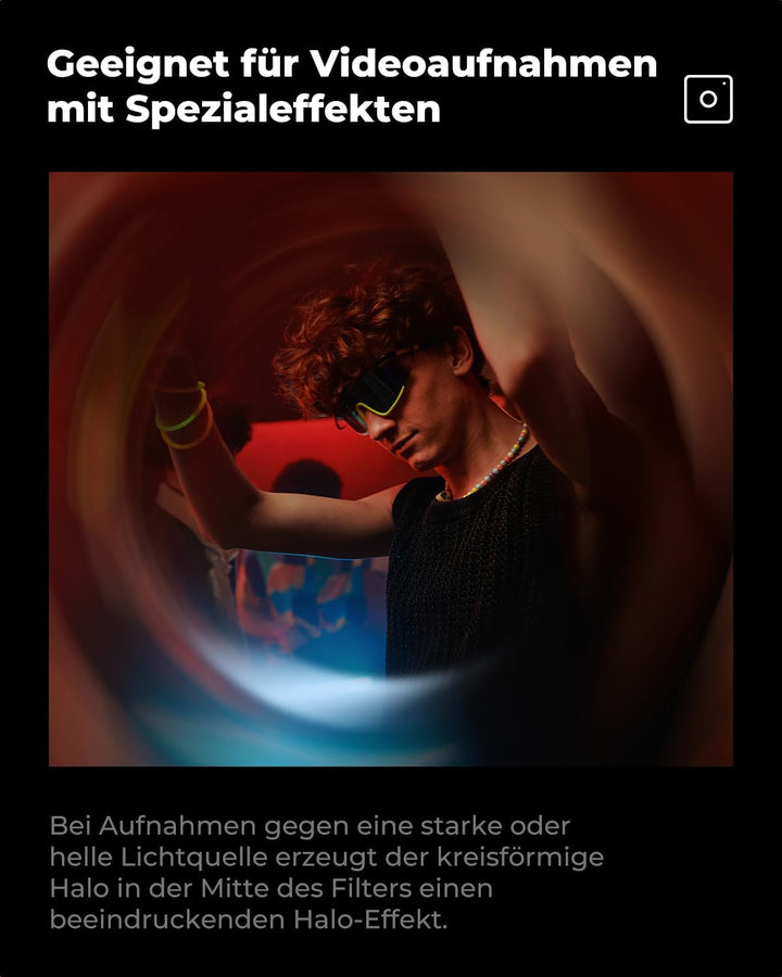 K&F Concept Nano B-Serie Halo Effektfilter 72mm Wirbelverzerrungen und Tunnelblick Spezialeffektfilt