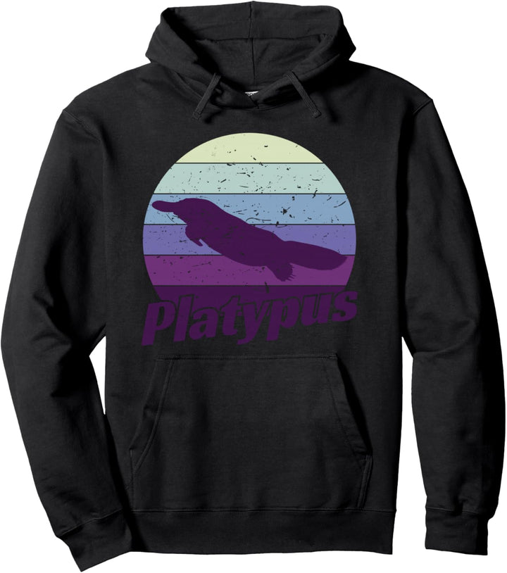 Platypus im Retro-Stil Pullover Hoodie