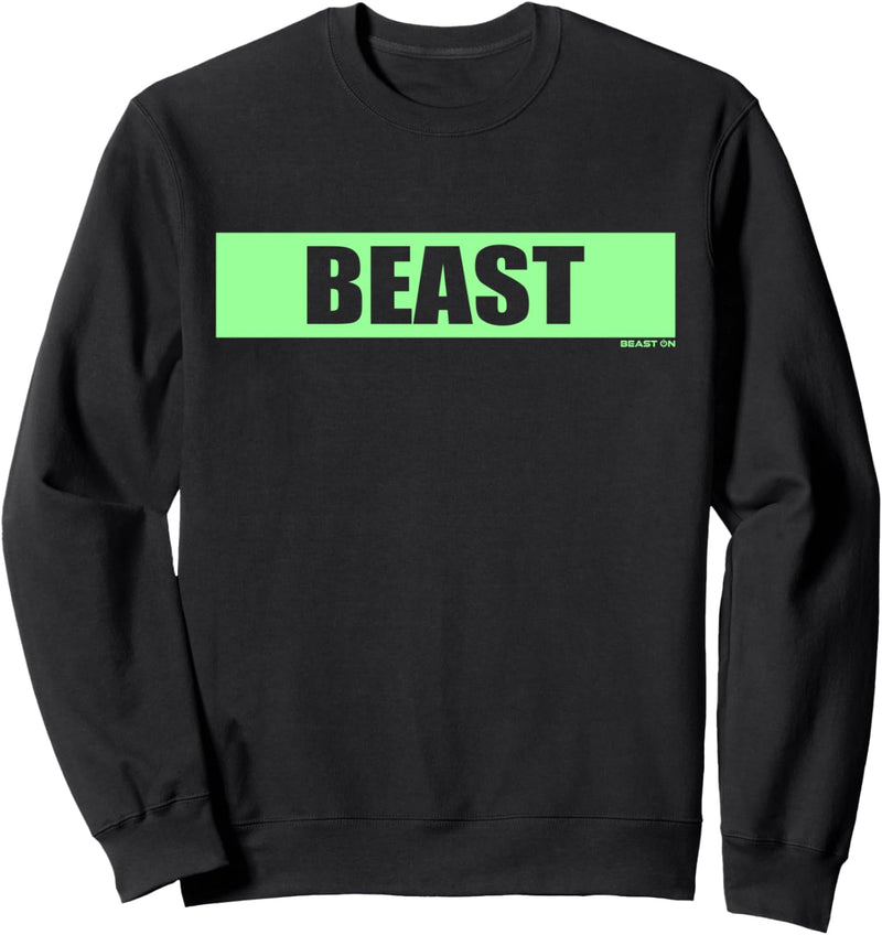 Beast Gym Motivation Hellgrüne Mint Farbe Fitness Workout Sweatshirt