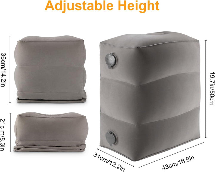 Maliton Fussstütze Flugzeug, Aufblasbare Fussstütze Kissen für Reisen Auto & Zuhause & Büro, Höhenve