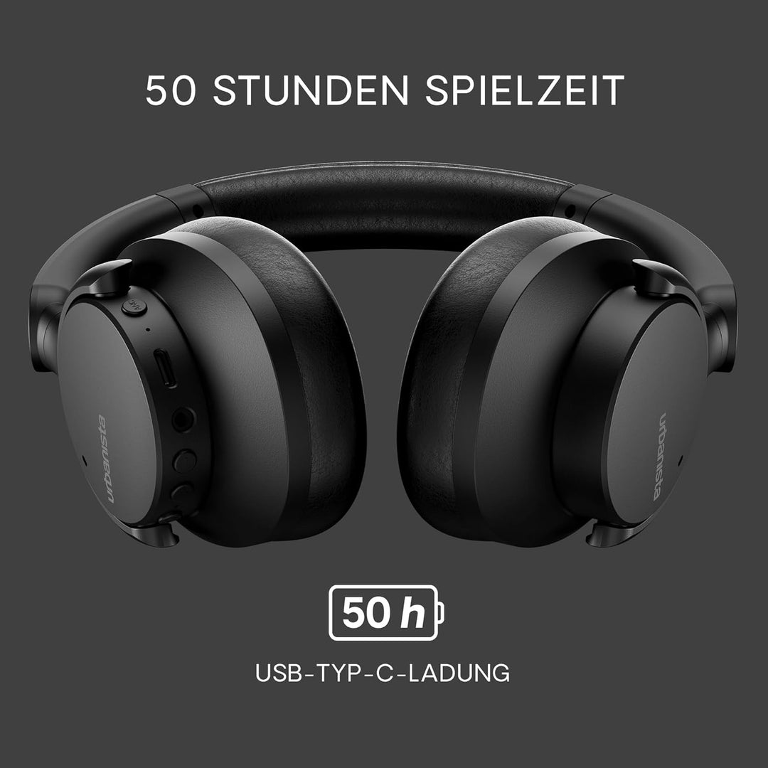 Urbanista Valencia Bluetooth Kopfhörer Over-Ear, Active Noise Cancelling Kopfhörer, Kopfhörer Kabell