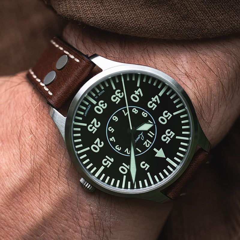 Laco Fliegeruhr Zürich.2 40 Made in Germany – 40 mm Ø hochwertige Quarzuhr – Baumuster B – Einzigart