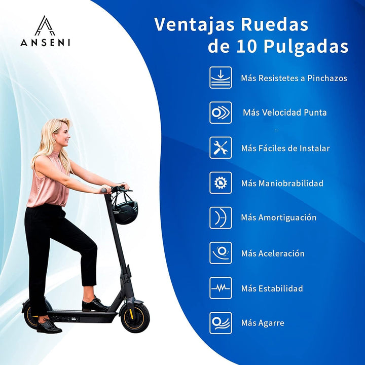 Kit Raifen Wanda 10 Zoll Kompatibel für Xiaomi M365, 1S, Essential, Pro und Pro2, Ersatz für Elektro