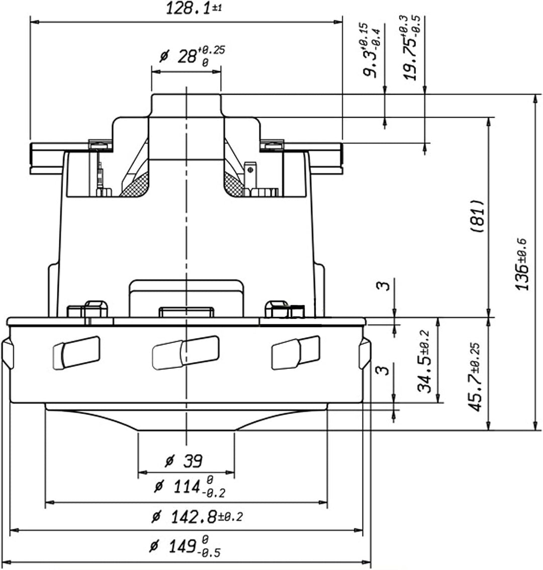 TECHKAR Ersatz Motor für Kärcher Puzzi 8/1, NT 35/1 und andere...