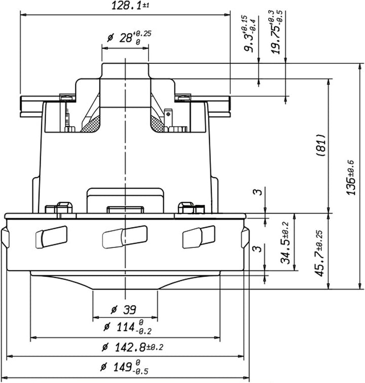 TECHKAR Ersatz Motor für Kärcher Puzzi 8/1, NT 35/1 und andere...