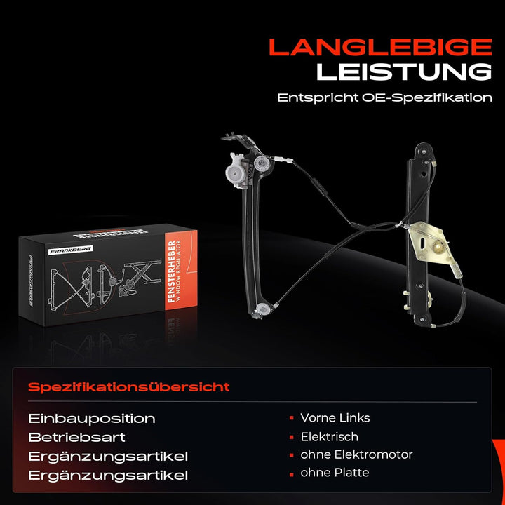 Frankberg Fensterheber Vorne Links Kompatibel mit 1er E81 E82 E87 E88 116 118 120 123 125 130 135 M