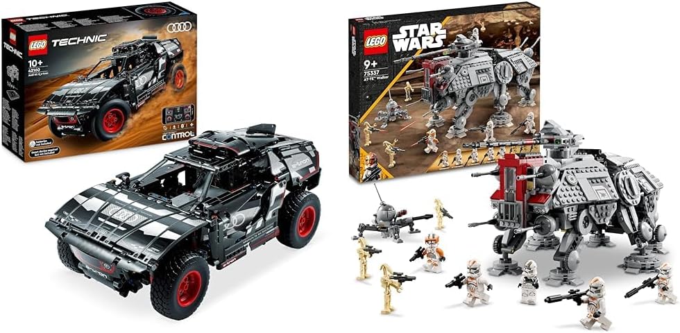 LEGO Technic Audi RS Q e-tron, ferngesteuertes Rallye-Auto-Spielzeug & Star Wars at-TE Walker, Beweg