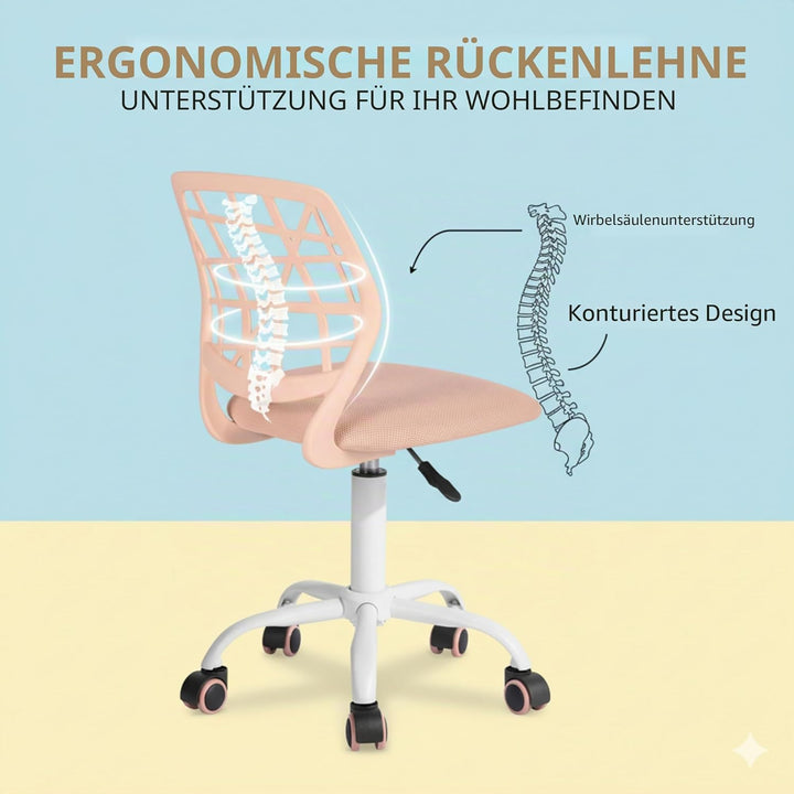 FurnitureR Bürostuhl Schreibtischstuhl Höhenverstellbar Stoffsitz Ergonomischer Arbeitsstuhl ohne Ar