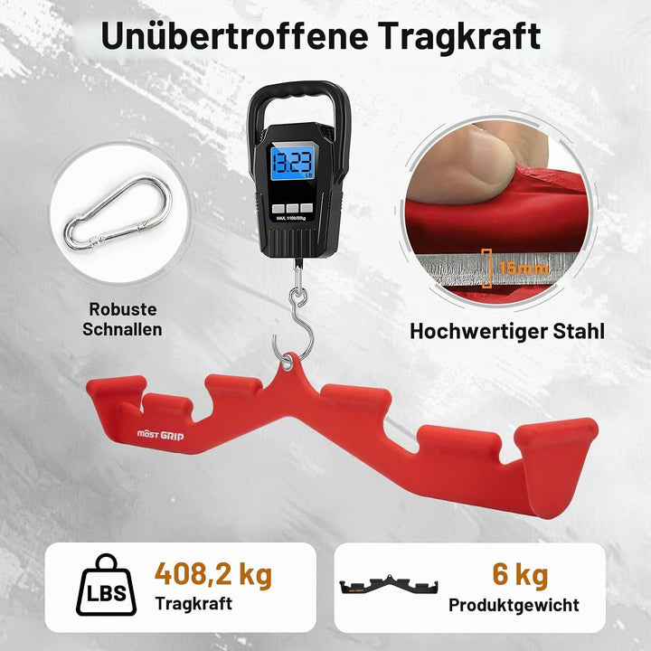 Latzugstange mit 6 Ergonomischen Griffen, Rutschfest Latzug Griff für Das Fitnessstudio Zu Hause, La