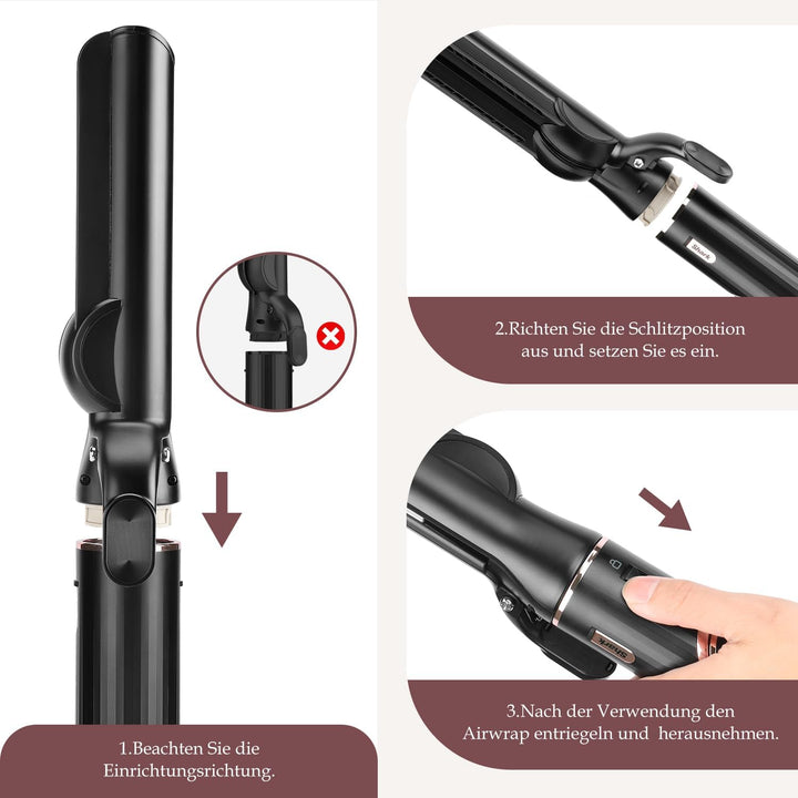 Haarglätter-Aufsatz für Shark FlexStyle Luftstyler, Airflow Technologie ohne Heizplatten, Gleichzeit