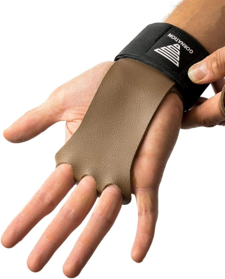 GORNATION Fitness-Handschuhe, Leder-Grips mit Handgelenkstütze für Herren & Damen, Alternative für T