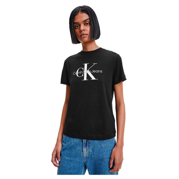 Calvin Klein Damen Kurzarm T-Shirts, Schwarz (Ck Black)