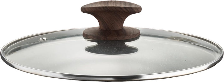 Pintinox Kasserolle aus Aluminium, Serie Natura, antihaftbeschichtet, Steinoptik, Griff in Holzoptik