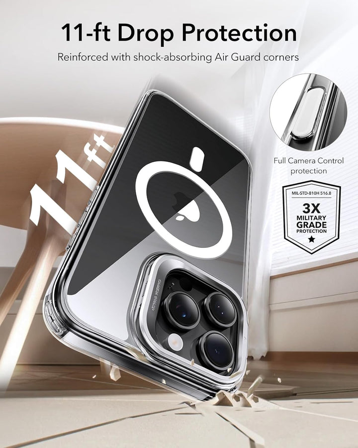 ESR für iPhone 16 Pro Max Hülle [Kamerasteuerung] Kompatibel mit MagSafe [Versteck Robust Ständer] M