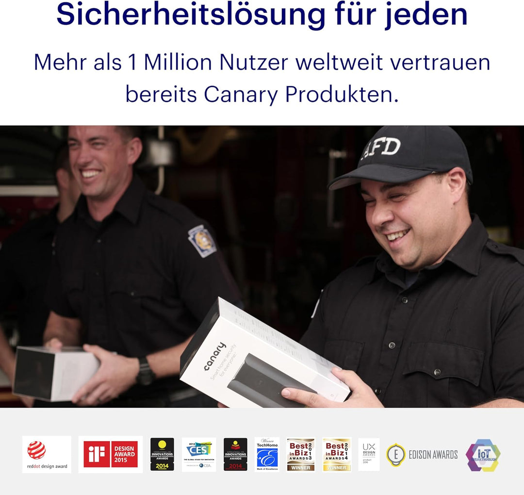 Canary View Überwachungskamera 1080p HD WiFi IP | 24/7 Live-Übertragung, Bewegungsmelder, 2-Wege-Aud