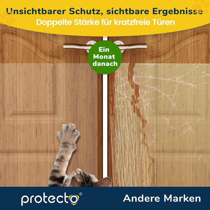 PROTECTO 2-Pack Tier - Kratzschutz mit Cuttermesser – Schutz für Türen + Holz & Möbel vor Hunden & A