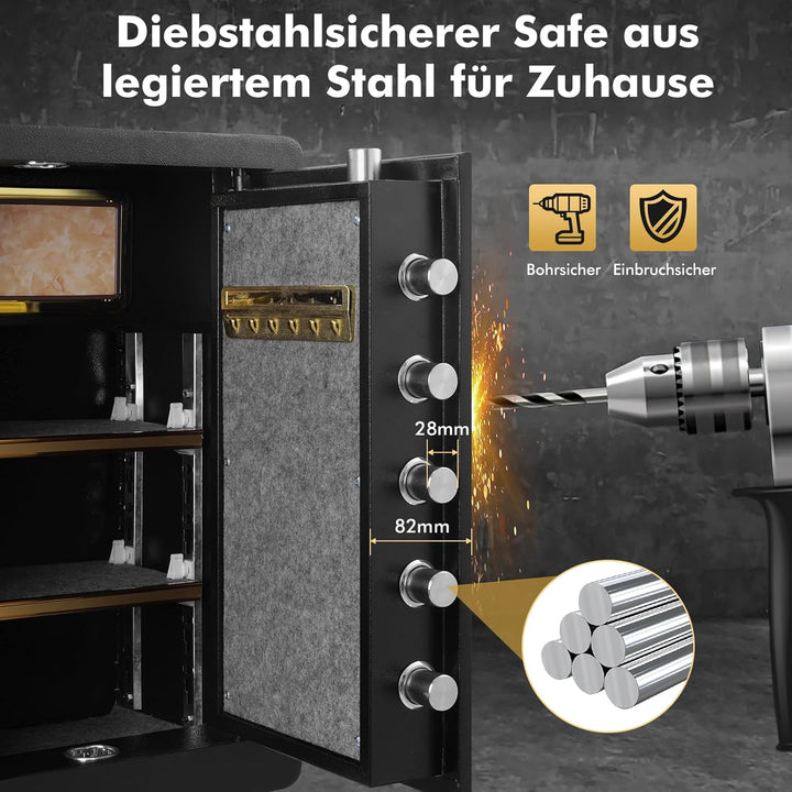 Sararoom 73L Safe Tresor Feuerfest | Möbeltresore | Elektronischer Tresor mit Programmierbarem digit