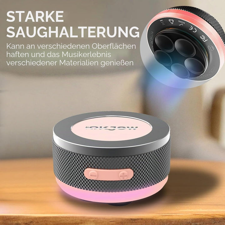 Knochenleitungs-Lautsprecher, Bluetooth, vibrierende Lautsprecher mit bunten LED-Lichtern, tragbare