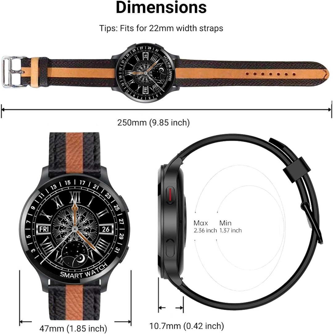 HOAIYO Smartwatch Herren Damen mit Telefonfunktion, 1.5" Fitnessuhr Armbanduhren Sportuhr mit Pulsme