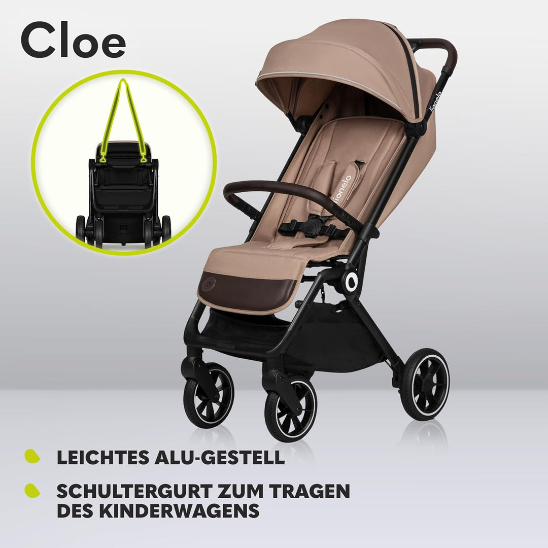 LIONELO Cloe Zusammenklappbarer Kinderwagen bis zu 22 kg, Verstellbare Rückenlehne Schlaffunktion, 5