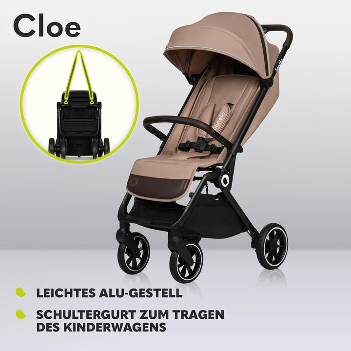 LIONELO Cloe Zusammenklappbarer Kinderwagen bis zu 22 kg, Verstellbare Rückenlehne Schlaffunktion, 5