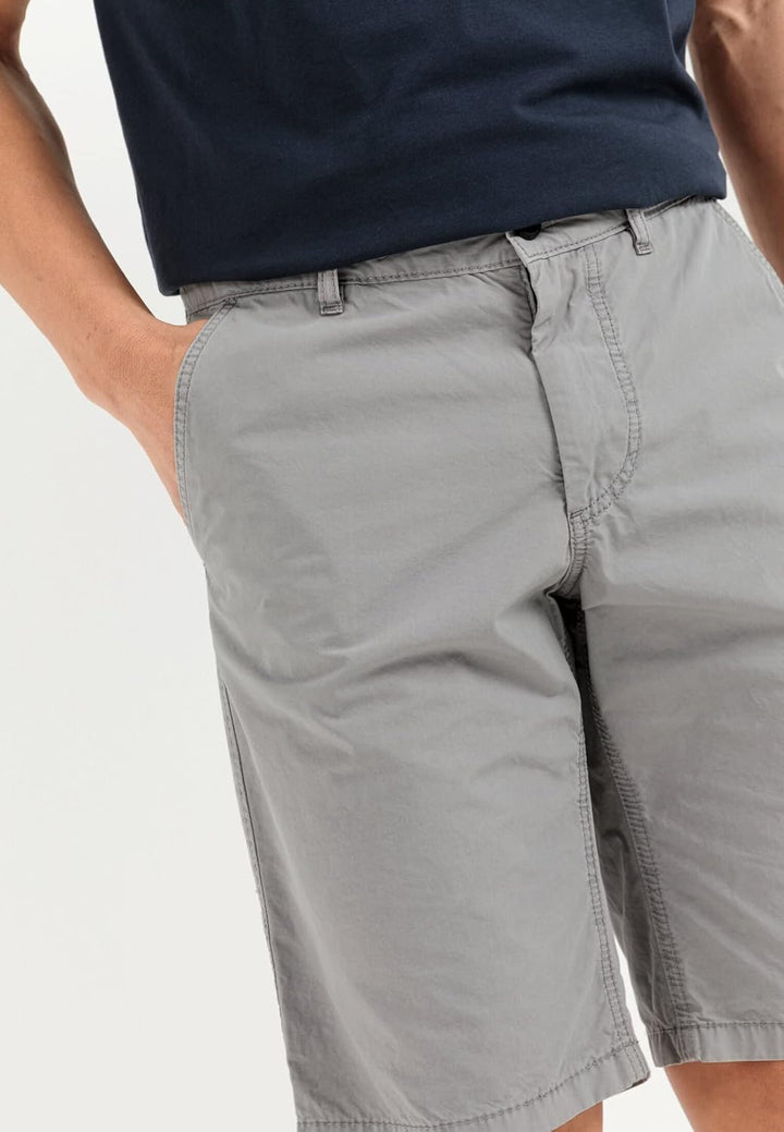 camel active Herren Shorts Chinoshorts aus Reiner Baumwolle 34W Grau, 34W Grau