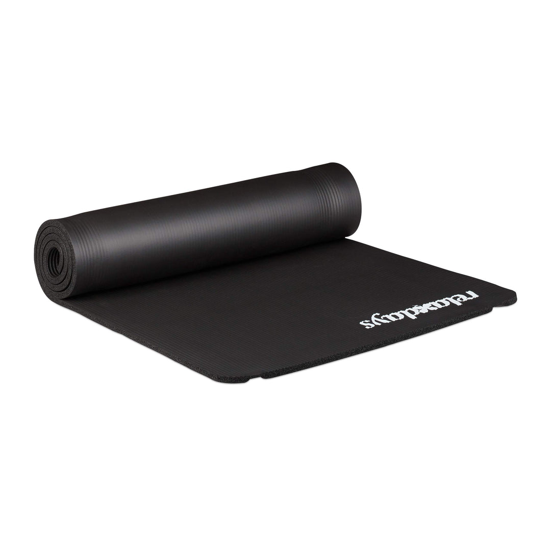 2 x Yogamatte, 1 cm dick, für Pilates, Fitness, gelenkschonend, mit Tragegurt, Gymnastikmatte 60 x 1