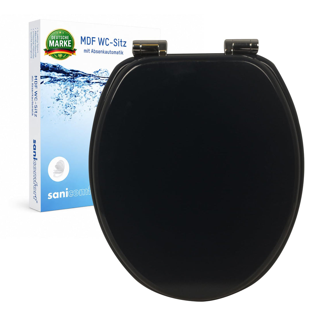 sanicomfort WC-Sitz FINE Blau – MDF Toilettensitz mit Absenkautomatik | Softclose WC Deckel universe