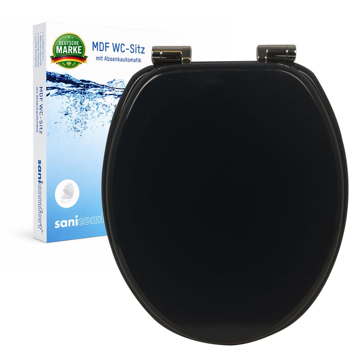 sanicomfort WC-Sitz FINE Blau – MDF Toilettensitz mit Absenkautomatik | Softclose WC Deckel universe