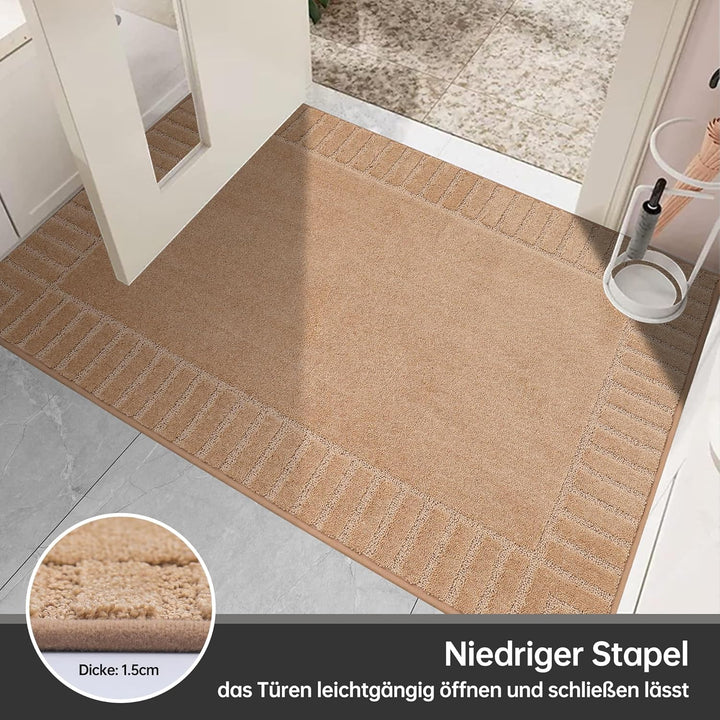 BEQHAUSE Grosse Türmatte Innen, super saugfähige Schmutzfangmatte, rutschfeste waschbare Fussmatte,