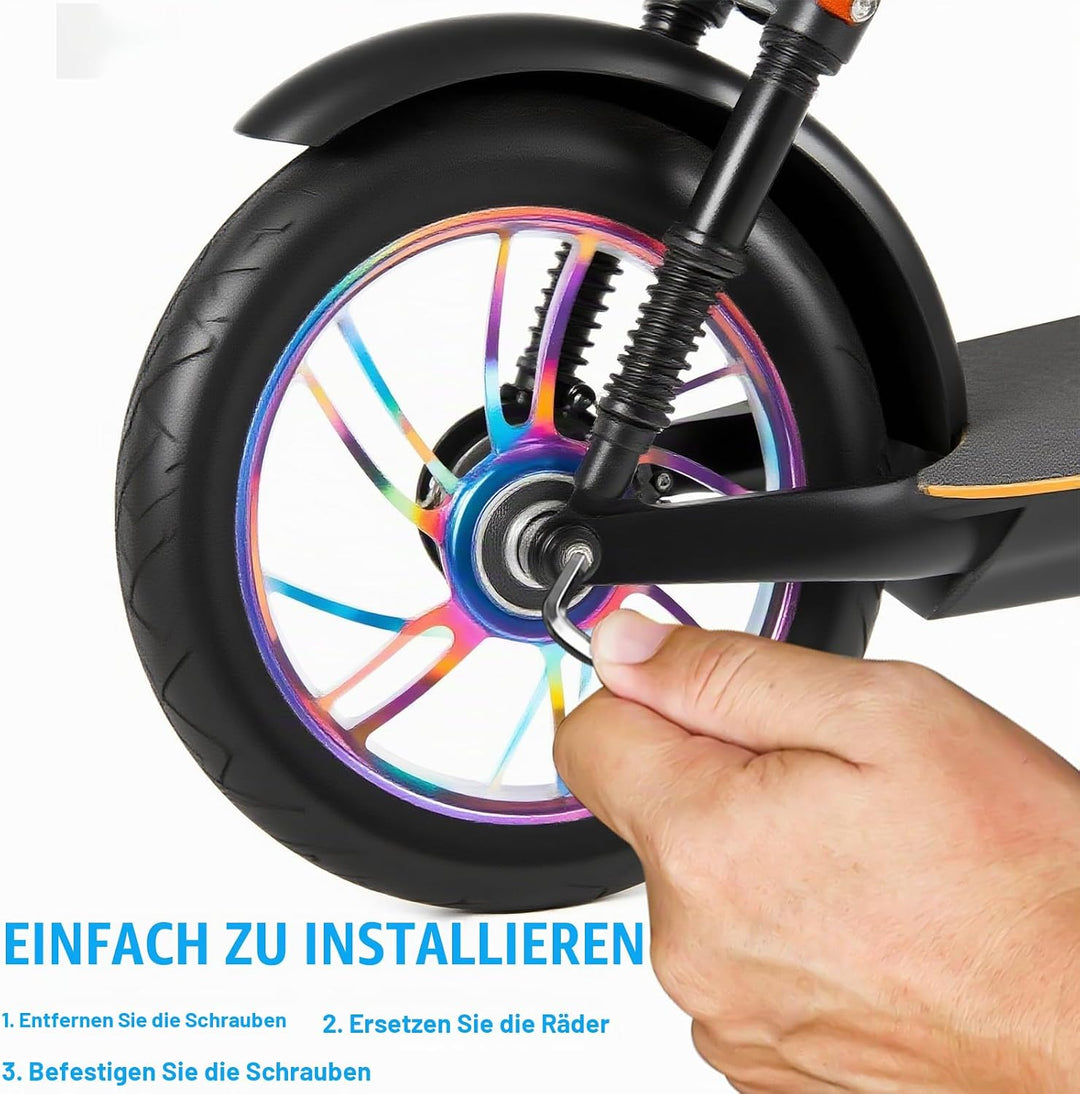 2Stück Stunt Scooter Rollen 110 mm, Bunt Scooter Ersatzräder, 88A Rollerräder für Stunt mit ABEC-9 L