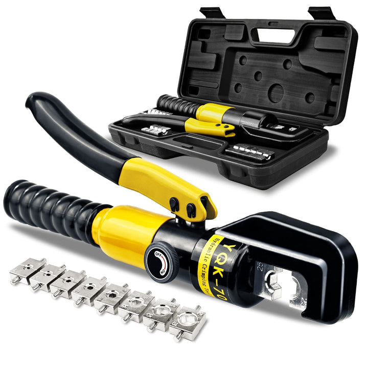 Brileine Hydraulische Crimpzange 4–70 mm² – Batteriekabelschuh Crimpzange mit 9 Crimpbacken für Kupf