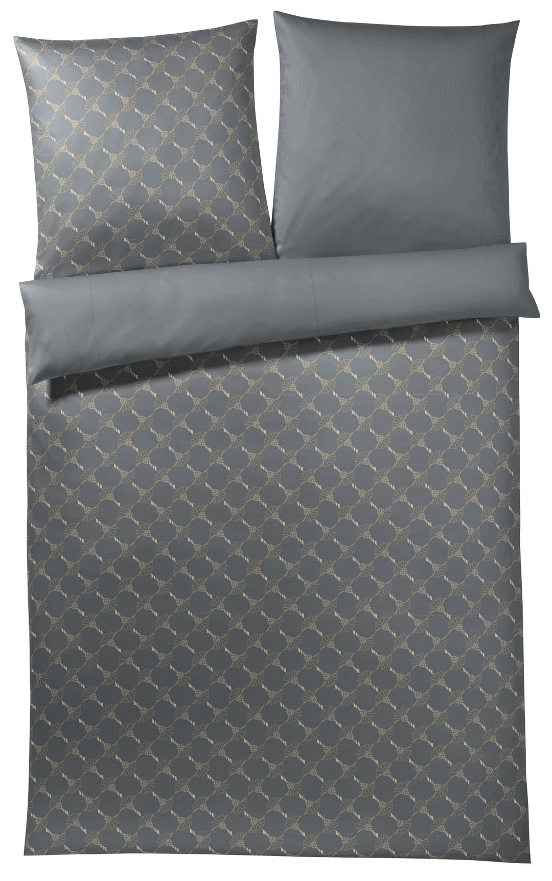 Joop, Mako-Satin-Bettwäsche, Kornblumen-Muster mit nuancierten Farben 200x220 + 1x 80x80 grau 200x22