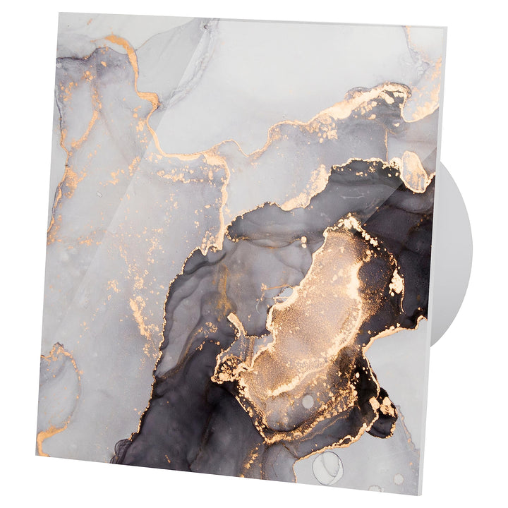 MKK Ø125 mm Wohnraumlüfter Rückstauklappe Echtglas Feuchtesensor rosa-gold Marmor rosa-gold Marmor F