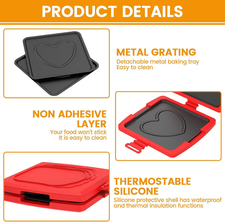 Sandwichmaker Mikrowelle, Breakfast Sandwich Maker Presse 3 Minuten-Grillpfanne, PTFE Antihaftbeschi