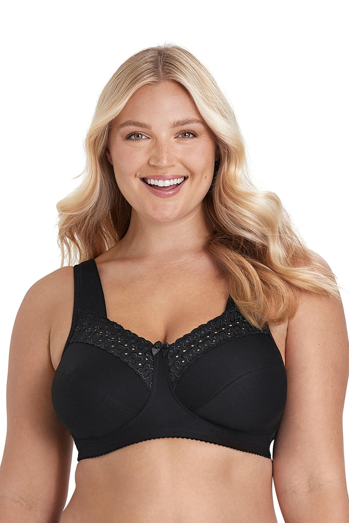 Miss Mary of Sweden - Broderie Anglaise, BH ohne Bügel für Damen, Baumwoll-BH, Bequeme Vollschalen-B