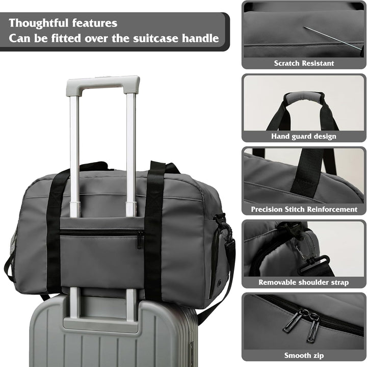 Sporttasche Damen Herren, Reisetasche mit Schuhfach, Trainingstasche mit Nassfach, wasserdichte Week