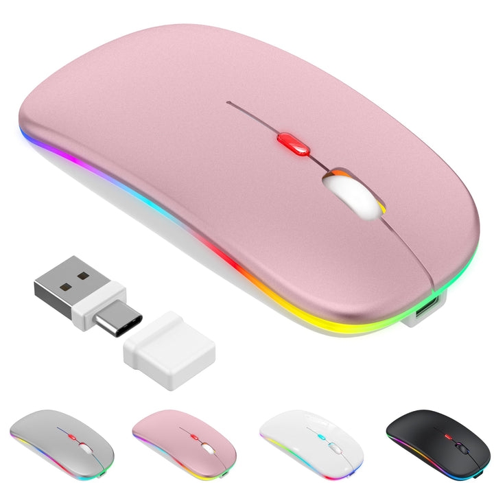 Azmall Kabellose Maus mit Jiggler-Modus – Bluetooth 5.2 & 2.4G Funk, für Laptop, PC, iOS, Android, i