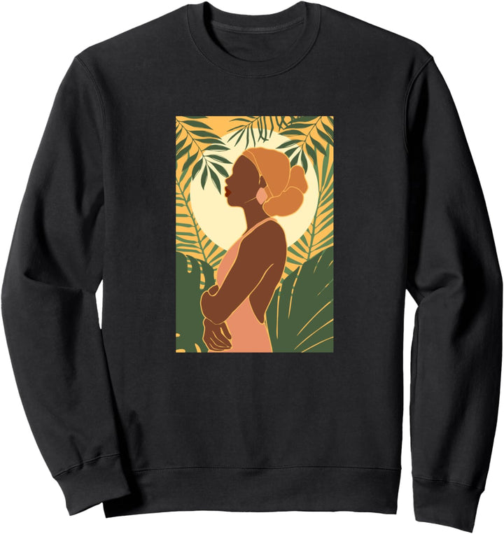 Female Silhouette Moon and Palms Sweatshirt