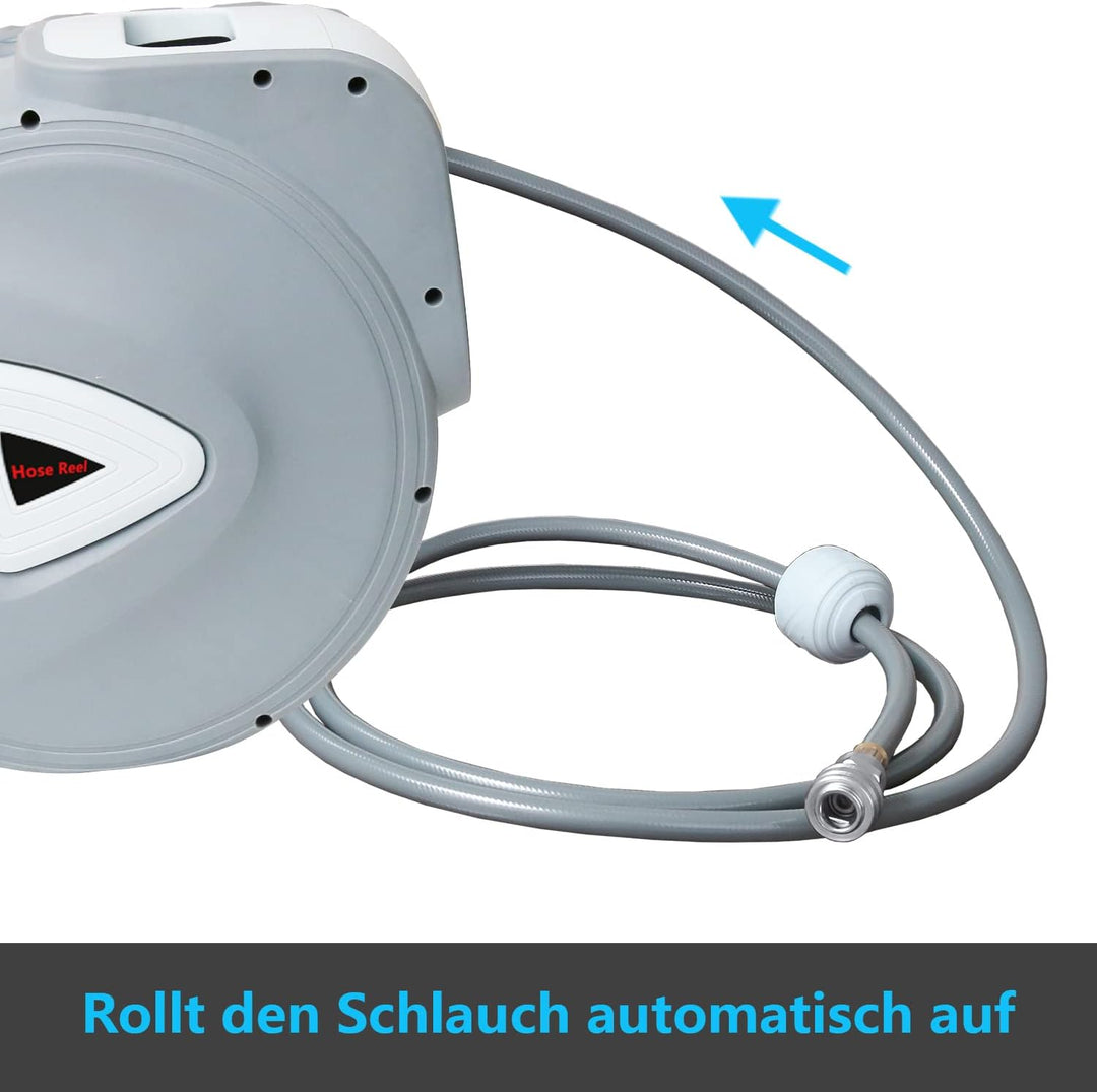 Ansobea Druckluftschlauch, 30m Kompressor Schlauchtrommel Automatik Druckluftschlauchtrommel Aufroll