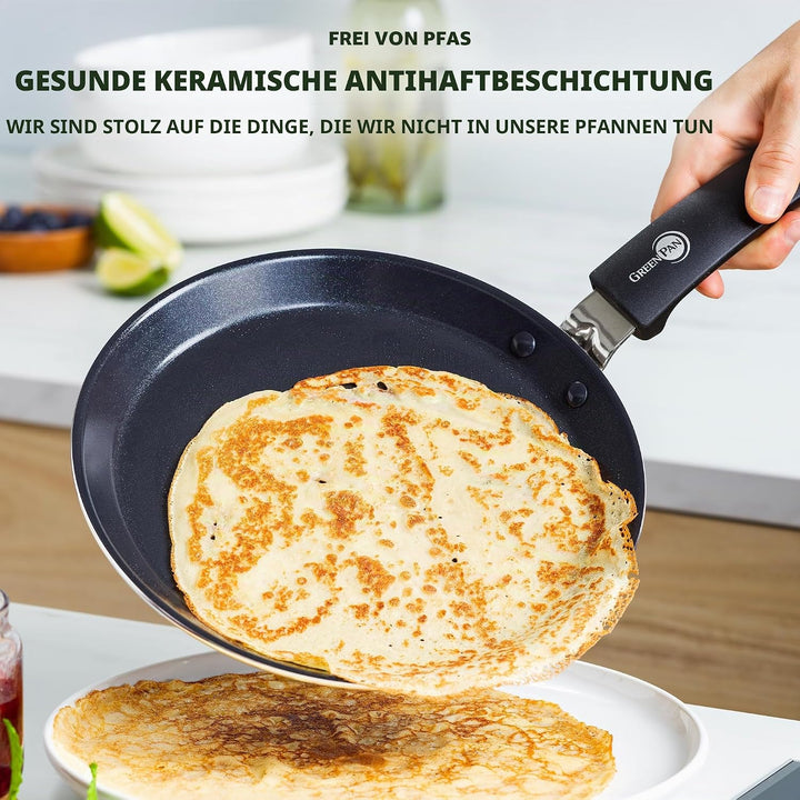 GreenPan Essentials Gesunde Keramische Antihaft-Pfannkuchenpfanne 24 cm, PFAS-frei, Induktion, Backo
